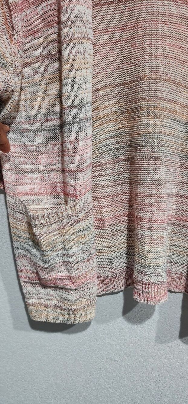 Old Navy Cardigan Knit Sweater Women's Multicolor Pockets Size M 3/4 Sleeves - Picture 4 of 11